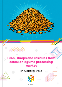 Bran, sharps and residues from cereal or legume processing market in Central Asia