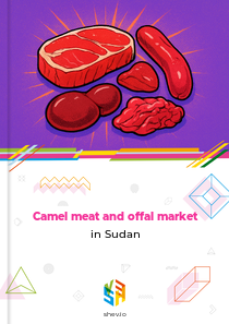 Camel meat and offal market in Sudan