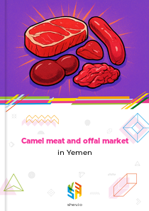 Camel meat and offal market in Yemen