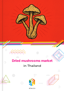 Dried mushrooms market in Thailand