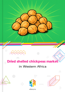 Dried shelled chickpeas market in Western Africa