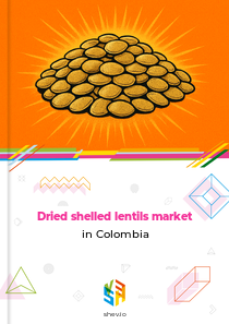 Dried shelled lentils market in Colombia