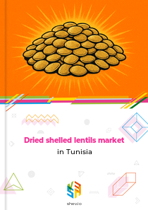 Dried shelled lentils market in Tunisia