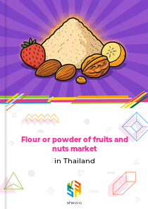 Flour or powder of fruits and nuts market in Thailand