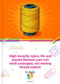 High-tenacity nylon, PA and aramid filament yarn not retail-packaged, not sewing thread market in Italy