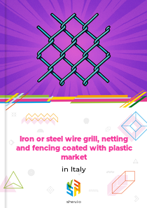 Iron or steel wire grill, netting and fencing coated with plastic market in Italy