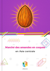 Marché des amandes en coques en Asie centrale