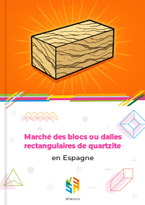 Marché des blocs ou dalles rectangulaires de quartzite en Espagne