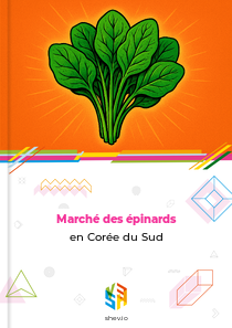 Marché des épinards en Corée du Sud