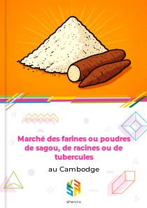 Marché des farines ou poudres de sagou, de racines ou de tubercules au Cambodge