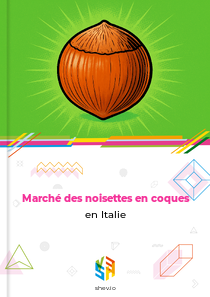 Marché des noisettes en coques en Italie