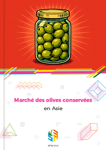 Marché des olives conservées en Asie