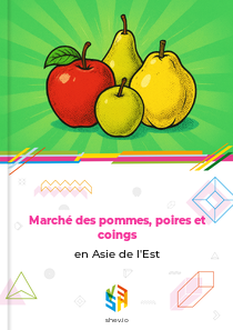 Marché des pommes, poires et coings en Asie de l'Est