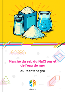 Marché du sel, du NaCl pur et de l'eau de mer au Monténégro
