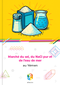 Marché du sel, du NaCl pur et de l'eau de mer au Yémen