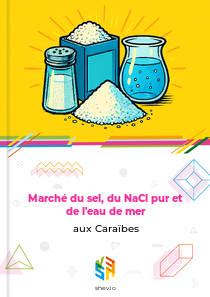 Marché du sel, du NaCl pur et de l'eau de mer aux Caraïbes