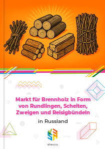 Markt für Brennholz in Form von Rundlingen, Scheiten, Zweigen und Reisigbündeln in Russland