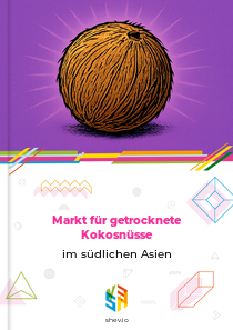 Markt für getrocknete Kokosnüsse im südlichen Asien