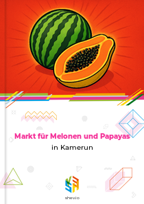 Markt für Melonen und Papayas in Kamerun