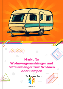 Markt für Wohnwagenanhänger und Sattelanhänger zum Wohnen oder Campen in Schweden