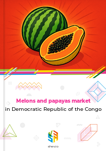 Melons and papayas market in Democratic Republic of the Congo