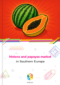 Melons and papayas market in Southern Europe