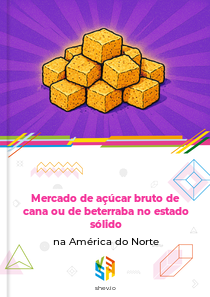 Mercado de açúcar bruto de cana ou de beterraba no estado sólido na América do Norte