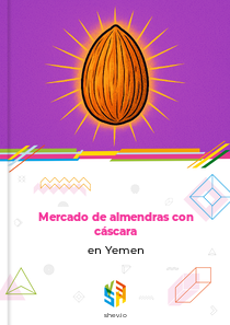 Mercado de almendras con cáscara en Yemen