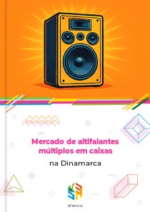 Mercado de altifalantes múltiplos em caixas na Dinamarca