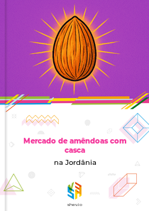 Mercado de amêndoas com casca na Jordânia