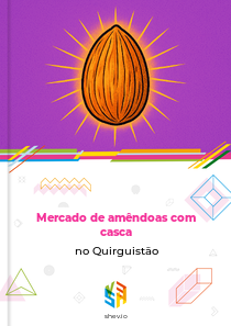 Mercado de amêndoas com casca no Quirguistão