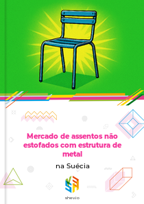 Mercado de assentos não estofados com estrutura de metal na Suécia