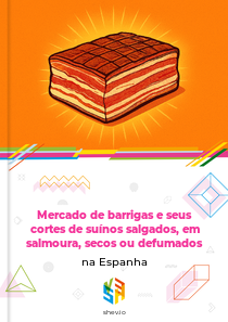 Mercado de barrigas e seus cortes de suínos salgados, em salmoura, secos ou defumados na Espanha