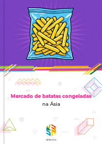 Mercado de batatas congeladas na Ásia