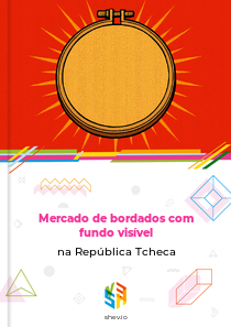 Mercado de bordados com fundo visível na República Tcheca