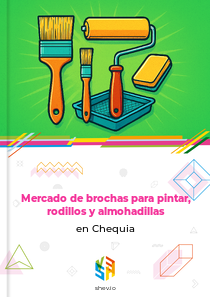 Mercado de brochas para pintar, rodillos y almohadillas en Chequia