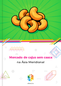 Mercado de cajus sem casca na Ásia Meridional