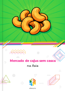 Mercado de cajus sem casca na Ásia