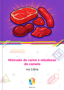 Mercado de carne e miudezas de camelo na Líbia