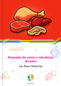 Mercado de carne e miudezas de peru na Ásia Oriental