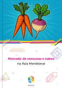 Mercado de cenouras e nabos na Ásia Meridional