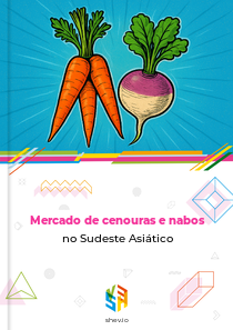 Mercado de cenouras e nabos no Sudeste Asiático