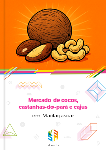 Mercado de cocos, castanhas-do-pará e cajus em Madagascar