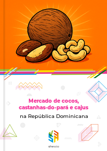 Mercado de cocos, castanhas-do-pará e cajus na República Dominicana