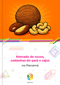 Mercado de cocos, castanhas-do-pará e cajus no Panamá