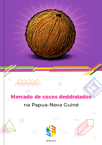 Mercado de cocos desidratados na Papua-Nova Guiné