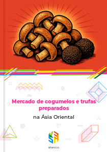 Mercado de cogumelos e trufas preparados na Ásia Oriental