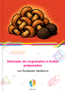 Mercado de cogumelos e trufas preparados no Sudeste Asiático