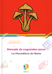 Mercado de cogumelos secos na Macedônia do Norte