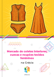 Mercado de coletes interiores, cuecas e roupões tecidos femininos na Grécia